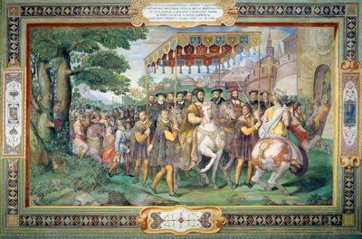 François Ier (1494-1547) et Alessandro Farnese (1546-92) entrant à Paris en 1540, de la 